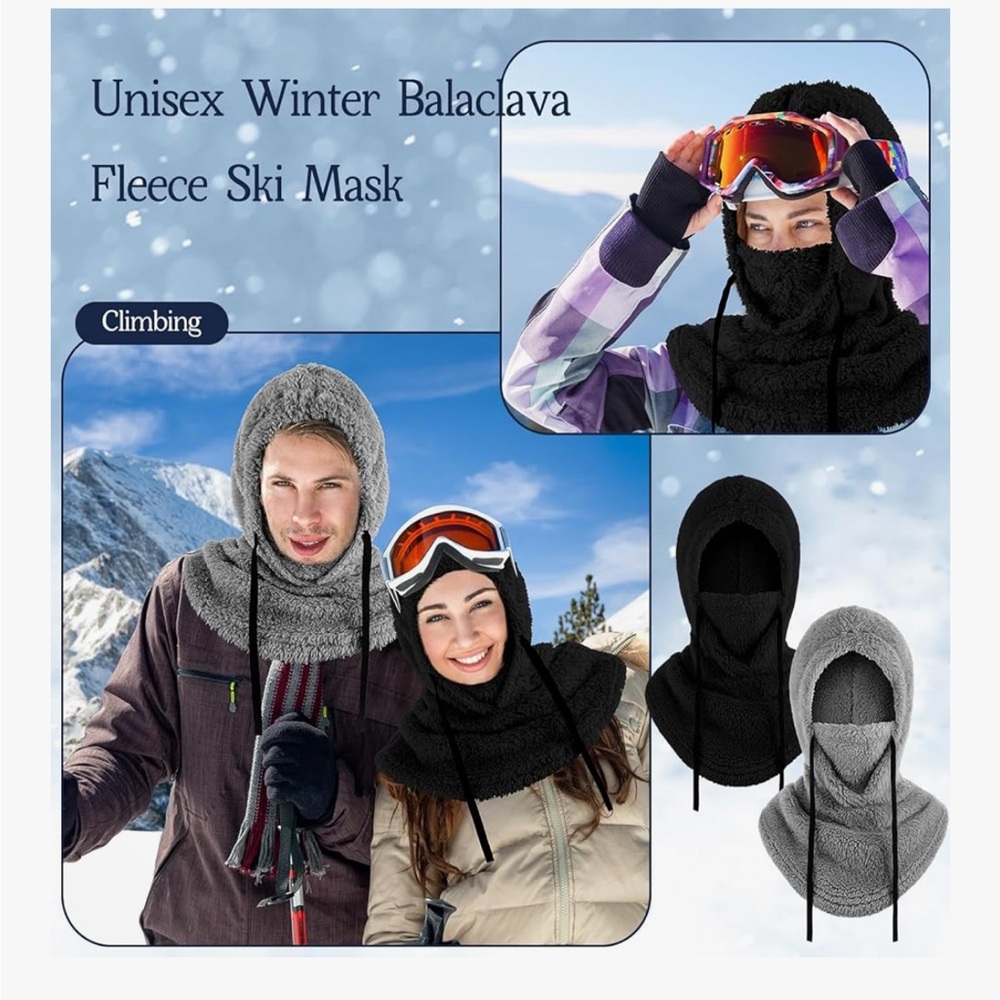❌ CLEARANCE 🆕 Swiss Tech Black Balaclava Hooded Unisex Scarf Ski Mask - Picture 5 of 7